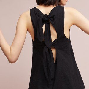 ANTHROPOLOGIE RO & DE Bow Back Tank Top Black